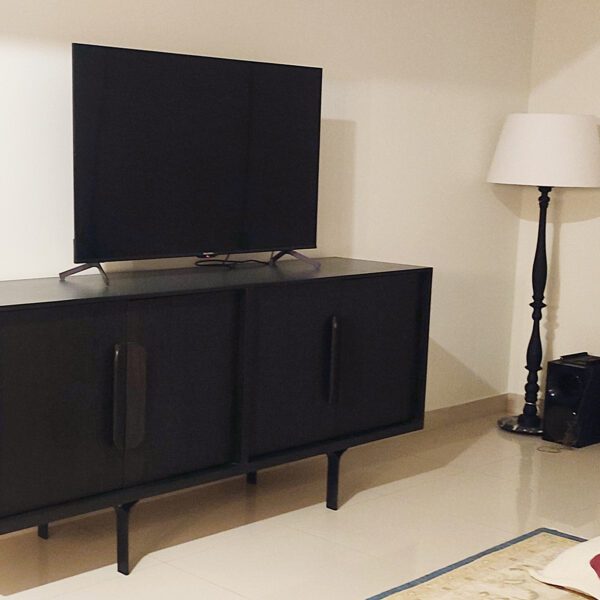 Chocolate Brown TV Console Living Room