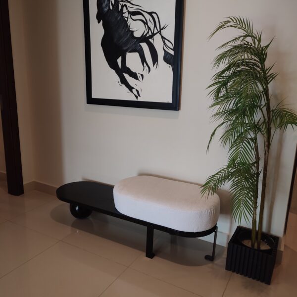 Wooden Entryway Bench in Bedroom